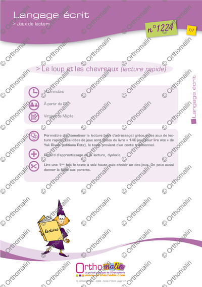 Page 1 de la fiche