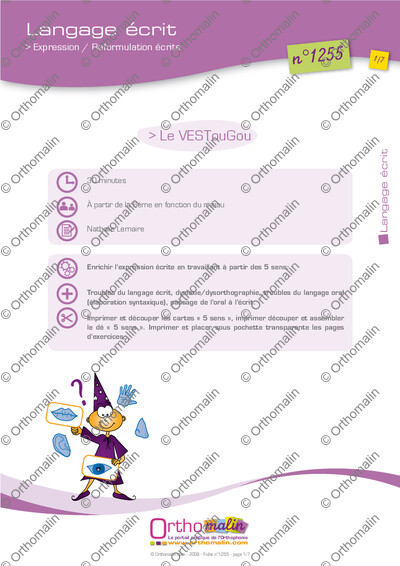 Page 1 de la fiche