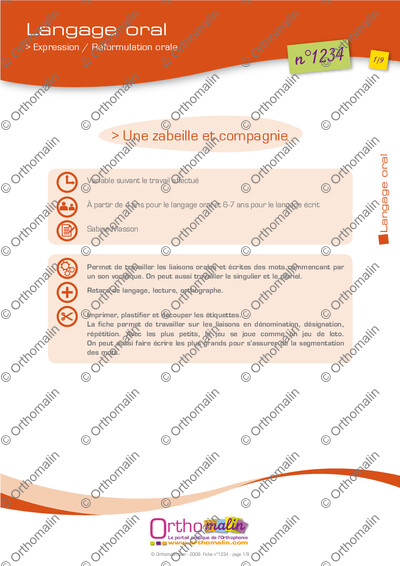 Page 1 de la fiche