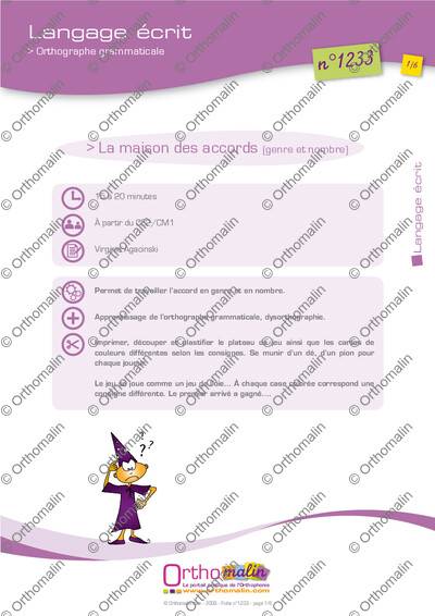 Page 1 de la fiche