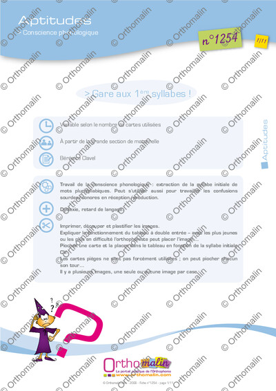 Page 1 de la fiche