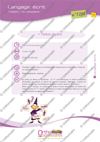 Page 1 de la fiche