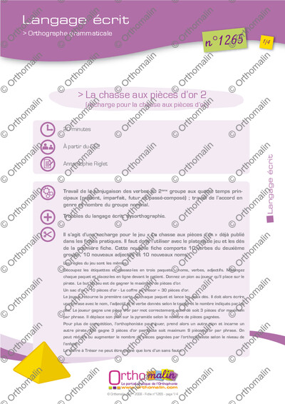 Page 1 de la fiche