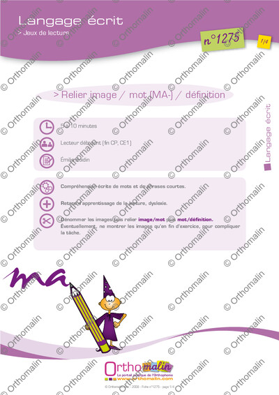Page 1 de la fiche