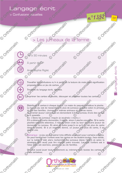 Page 1 de la fiche