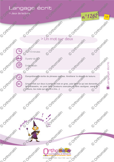 Page 1 de la fiche