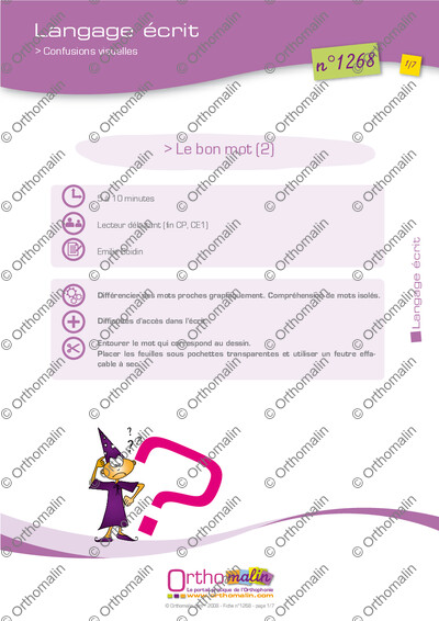 Page 1 de la fiche