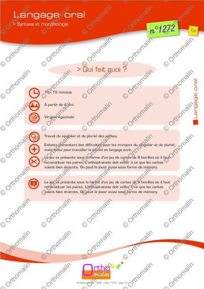 Page 1 de la fiche