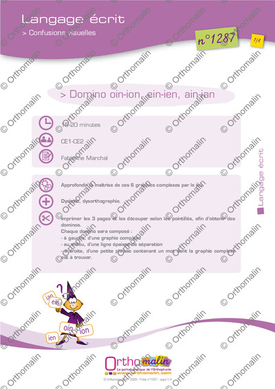 Page 1 de la fiche