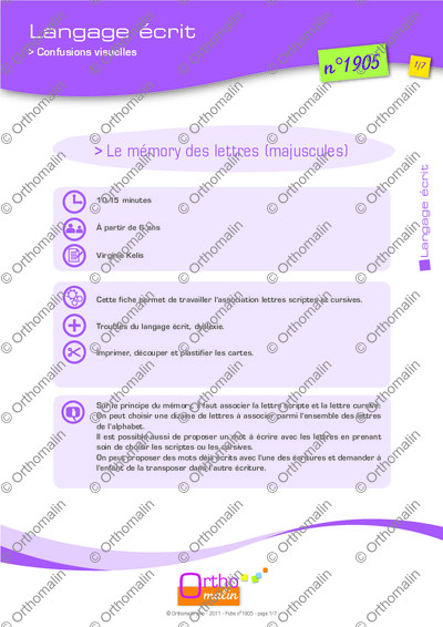 Page 1 de la fiche