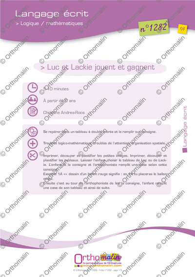 Page 1 de la fiche