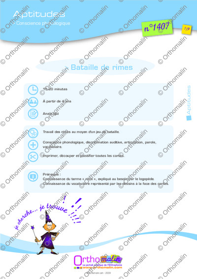 Page 1 de la fiche