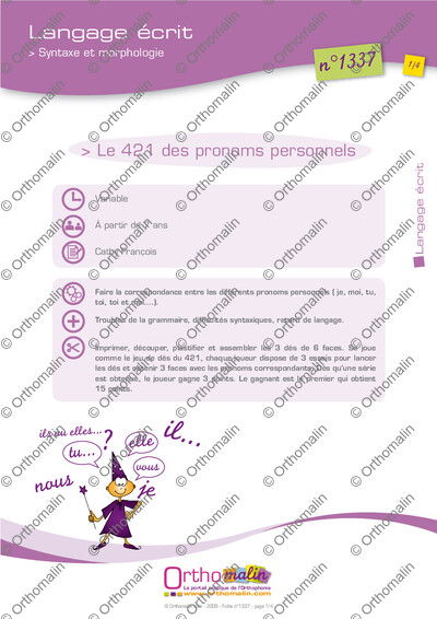 Page 1 de la fiche