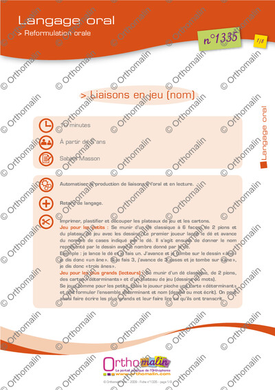 Page 1 de la fiche