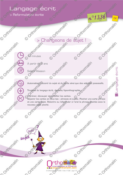 Page 1 de la fiche