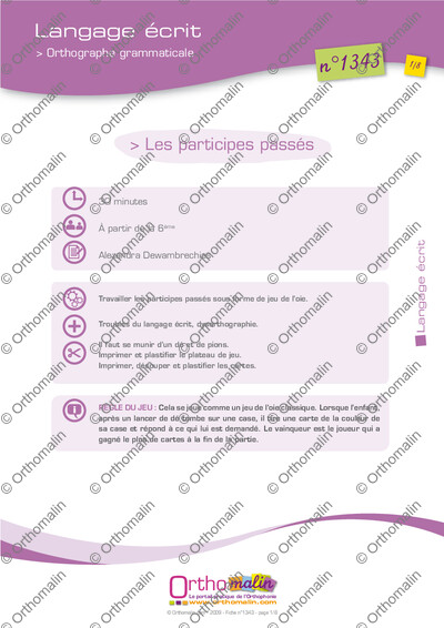 Page 1 de la fiche
