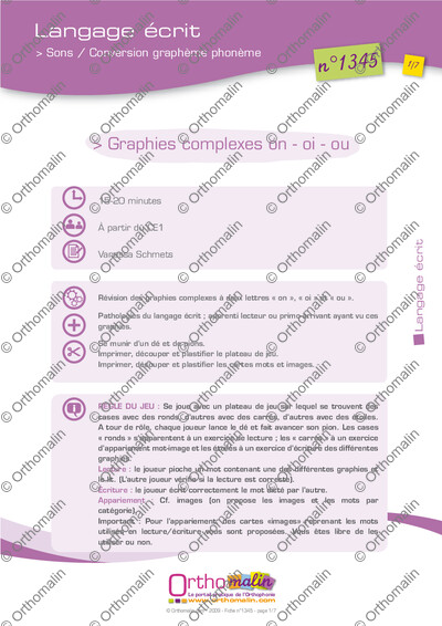 Page 1 de la fiche