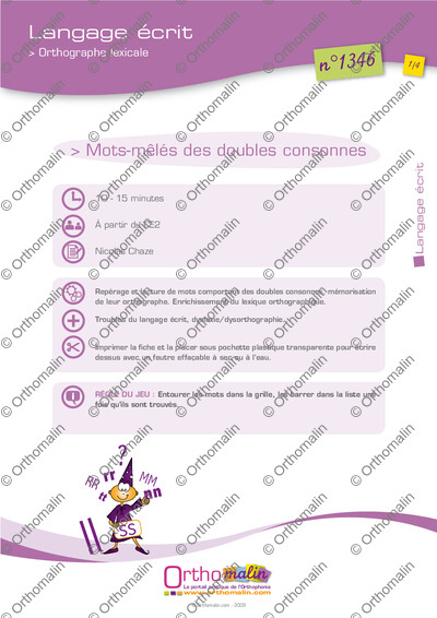 Page 1 de la fiche