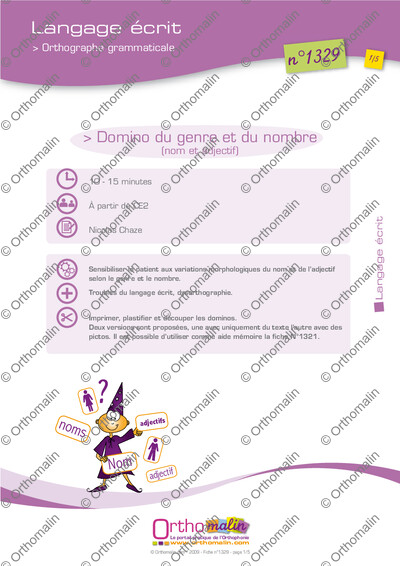 Page 1 de la fiche