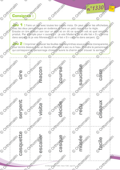 Page 2 de la fiche