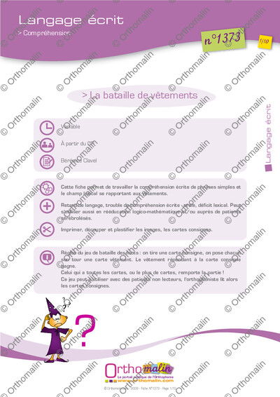 Page 1 de la fiche