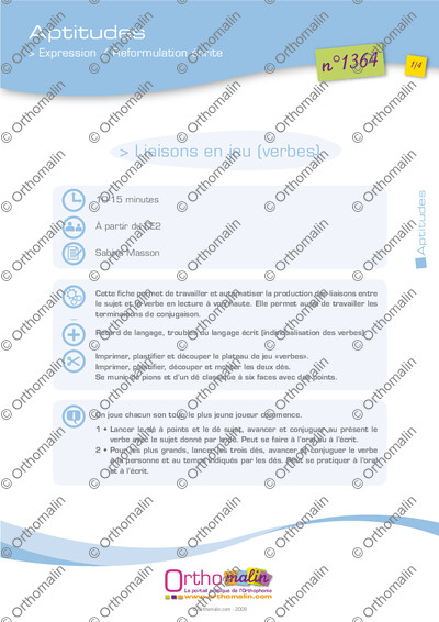 Page 1 de la fiche