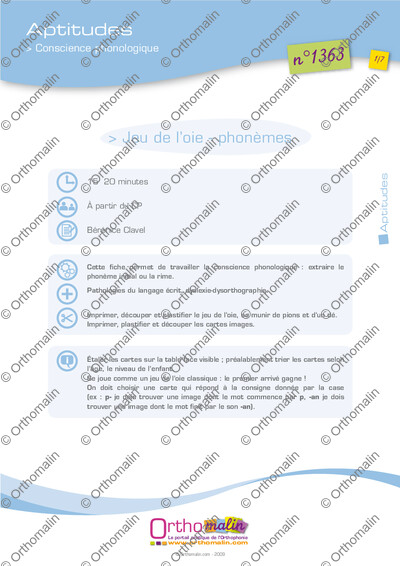Page 1 de la fiche