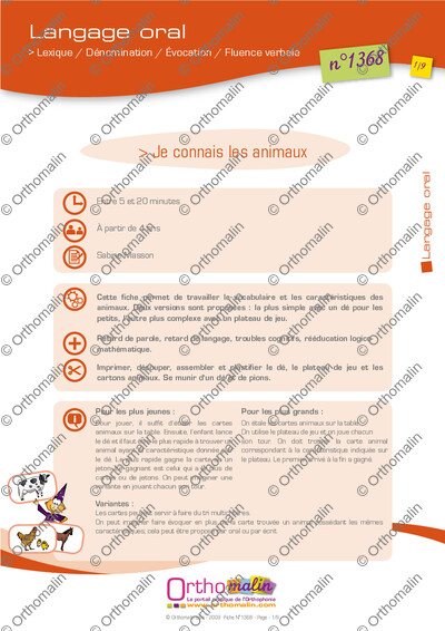 Page 1 de la fiche