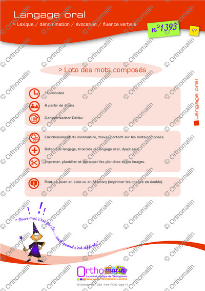 Page 1 de la fiche