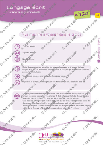 Page 1 de la fiche