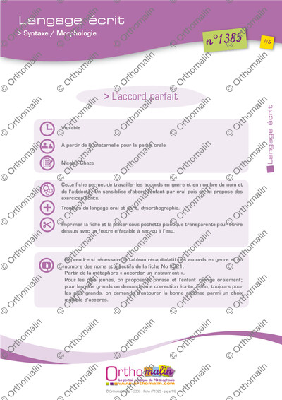 Page 1 de la fiche