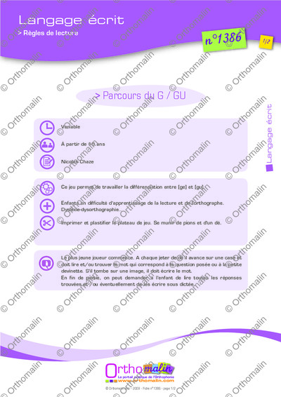 Page 1 de la fiche