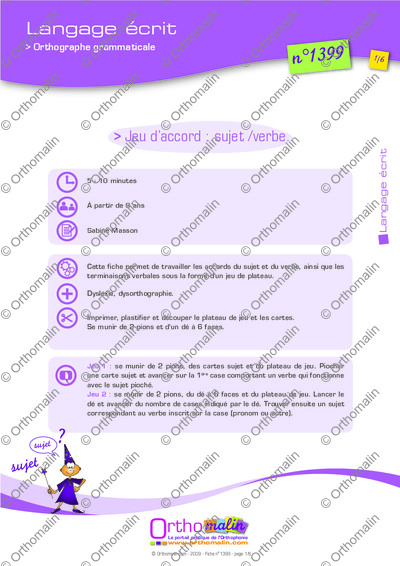 Page 1 de la fiche