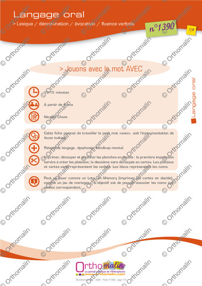 Page 1 de la fiche