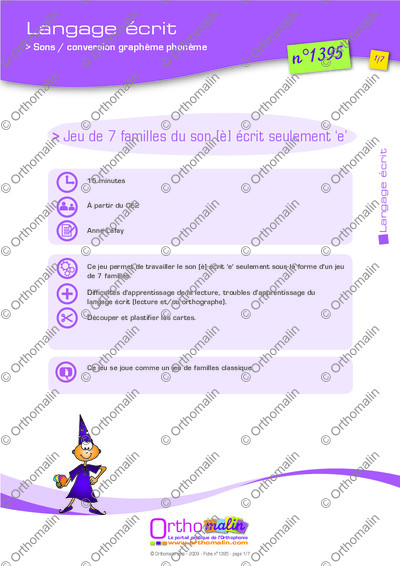 Page 1 de la fiche