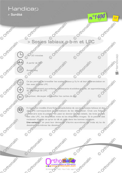 Page 1 de la fiche