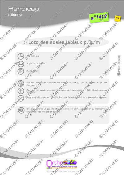 Page 1 de la fiche