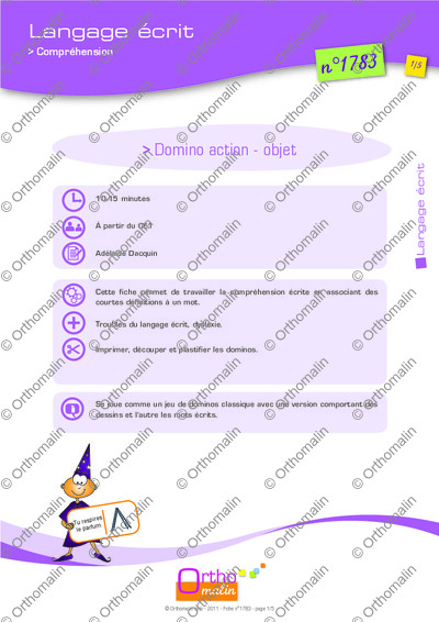 Page 1 de la fiche