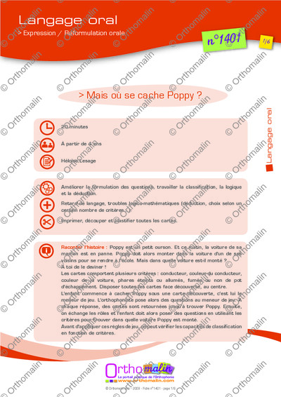 Page 1 de la fiche