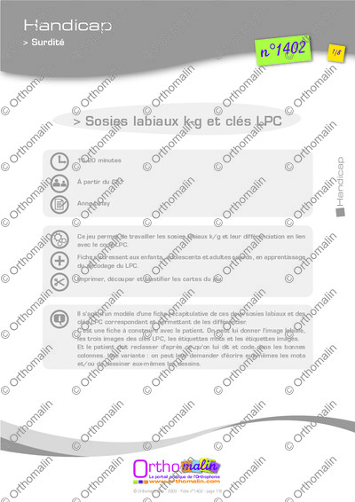 Page 1 de la fiche