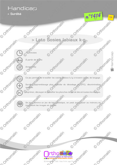 Page 1 de la fiche