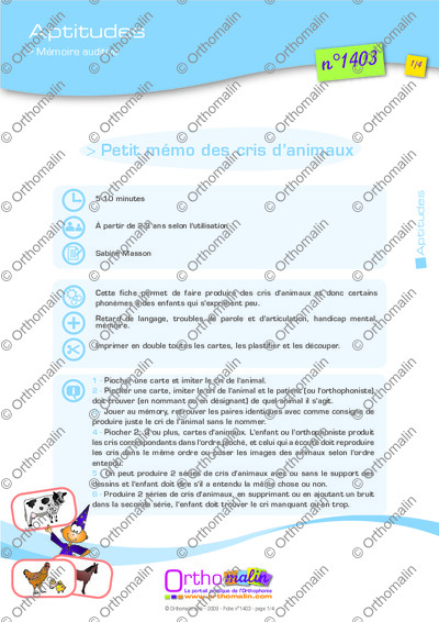 Page 1 de la fiche