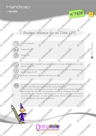 Page 1 de la fiche