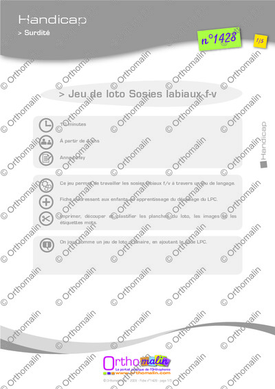 Page 1 de la fiche