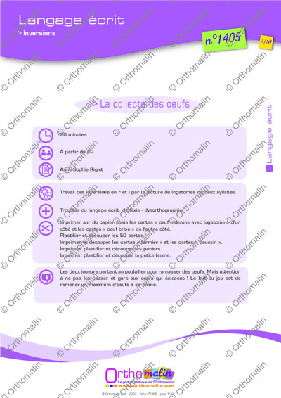Page 1 de la fiche