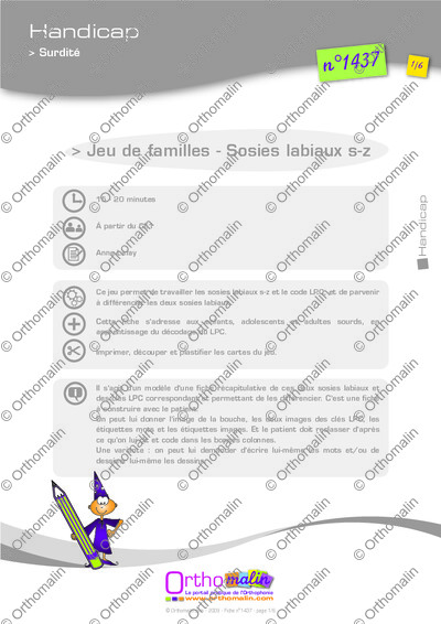 Page 1 de la fiche