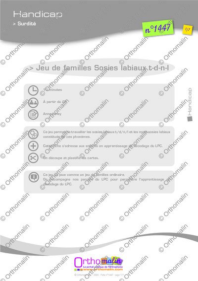 Page 1 de la fiche