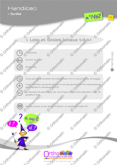 Page 1 de la fiche