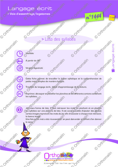 Page 1 de la fiche