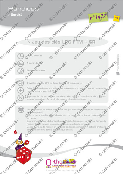 Page 1 de la fiche